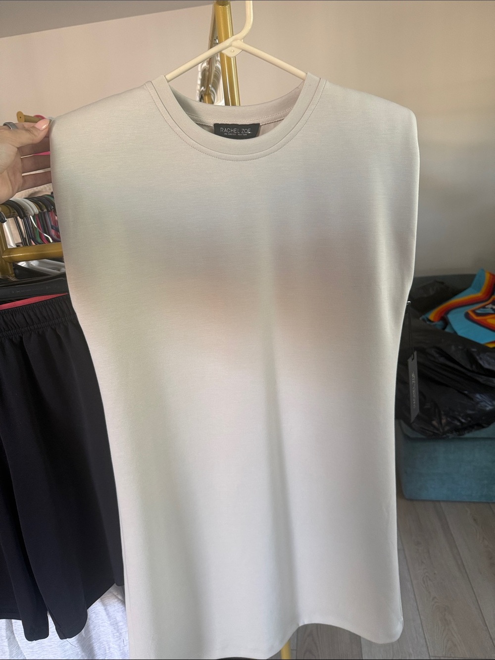 Rachel Zoe Cream Sleeveless Shift Dress